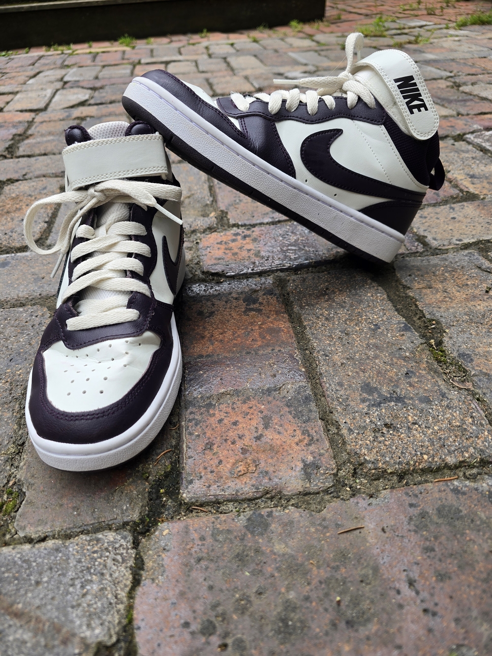 Nike Court Borough Mid 2 Basketball Shoe 5Y Sail/Bgyash VGUC Kids High top